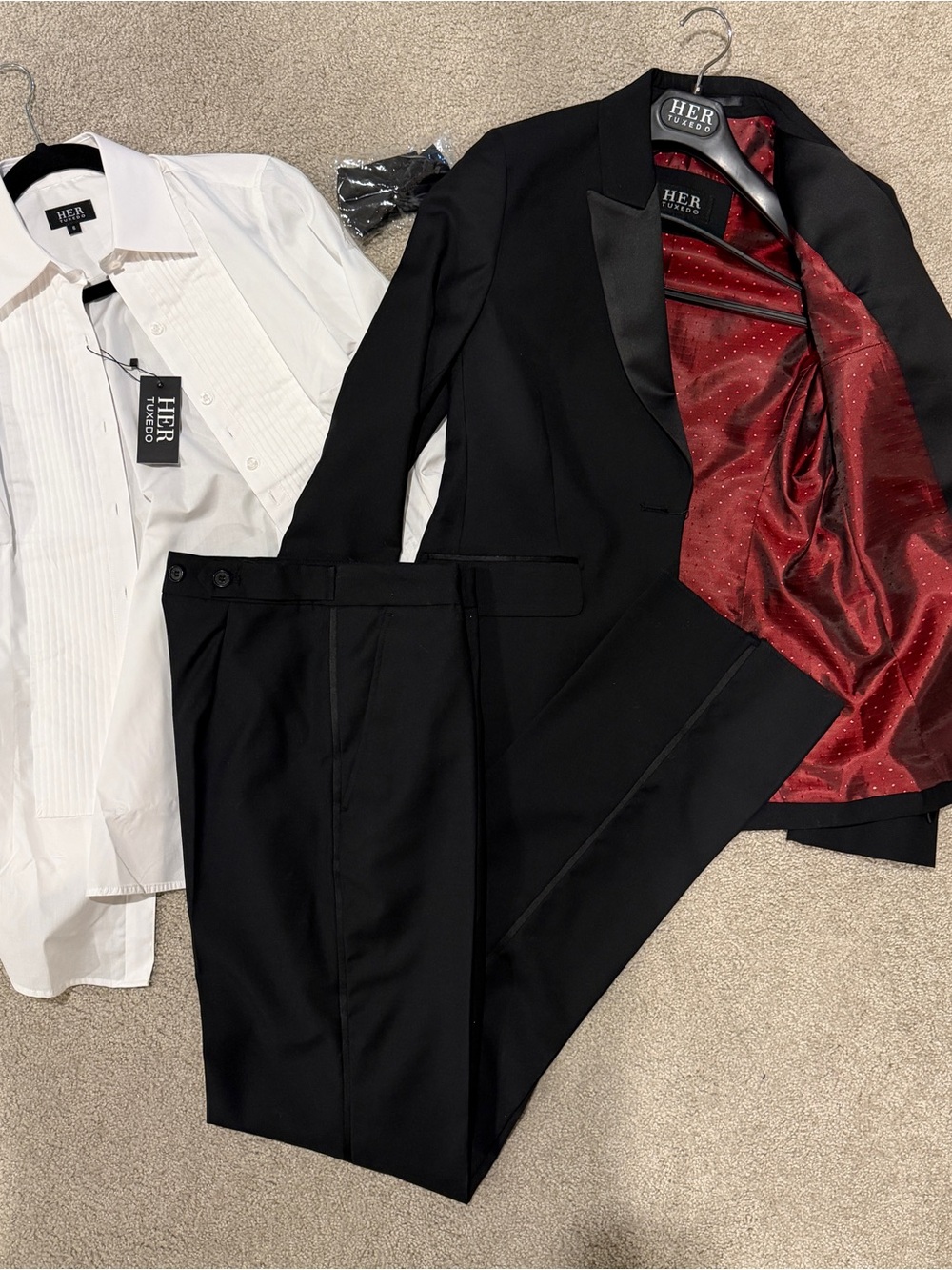 Studio Black Tuxedo Suit with Red Lining